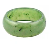 Image of Genuine Canadian Nephrite Jade Wide Solid Band Ring (FYR)
