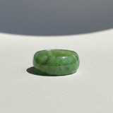 Natural Untreated Canadian Nephrite Jade Wide Solid Band Ring (FYR)