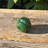 22mm Natural Untreated Dark Green Nephrite Jade Swirl Bead