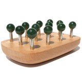 Natural Untreated Nephrite Jade & Wood Beaded Massage Tool