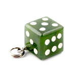 Image of Genuine Natural Nephrite Jade Dice Charm