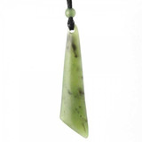Image of Genuine Natural Nephrite Jade Drop Pendant #1 Angled Corner
