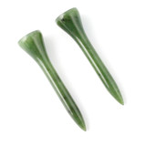 Natural Untreated Nephrite Jade Golf Tee Set of 2