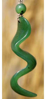 Image of Genuine Natural Nephrite Jade Spiral Pendant Necklace On Cord