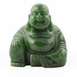 Image of Genuine Nephrite Jade Happy Buddha Figurine