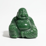 Natural Untreated Nephrite Jade Happy Buddha Figurine