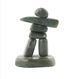 Image of Genuine Nephrite Jade Inuksuk (Vancouver 2010 Symbol) Figurine (HNW-182)