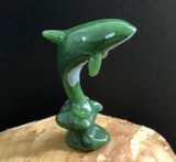 Natural Untreated Nephrite Jade Orca Whale Figurine