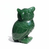 Natural Nephrite Jade or Rhodonite Owl Figurine