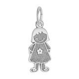 Image of Girl w/ Dress & Flower Charm (Choose Metal) by Rembrandt