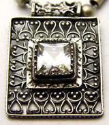 Image of Golan Studios 16" Necklace JERUSALEM CRYSTAL Israel Handmade 925 Sterling Silver