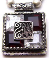 Image of Golan Studios Necklace STONES OF JERUSALEM Israel Handmade 925 Sterling Silver