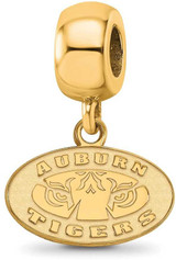 Image of Gold Plated 925 Silver Auburn University XSmall Dangle Bead LogoArt Charm GP056