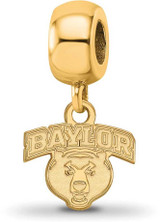Image of Gold Plated 925 Silver Baylor University XSmall Dangle Bead LogoArt Charm GP034