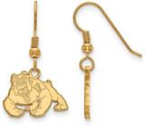 Image of Gold Plated 925 Silver California State U Fresno Sm Dangle Earrings by LogoArt
