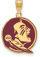 Image of Gold Plated 925 Silver Florida State University Large Pendant LogoArt GP088FSU