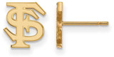 Image of Gold Plated 925 Silver Florida State University XSmall Earrings LogoArt GP008FSU