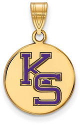 Image of Gold Plated 925 Silver Kansas State University Medium Enamel Pendant LogoArt