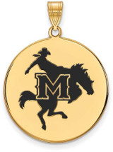 Image of Gold Plated 925 Silver McNeese State University XL Enamel Disc Pendant LogoArt