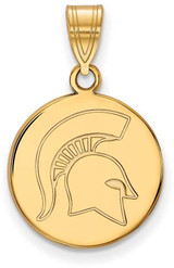 Image of Gold Plated 925 Silver Michigan State University Medium Pendant LogoArt GP069MIS