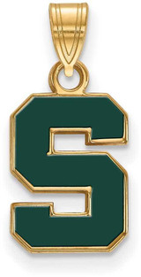 Image of Gold Plated 925 Silver Michigan State University Sm Pendant by LogoArt GP031MIS