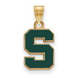 Gold Plated 925 Silver Michigan State University Sm Pendant by LogoArt GP031MIS