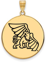 Image of Gold Plated 925 Silver Missouri Western State U XL Enamel Disc Pendant LogoArt
