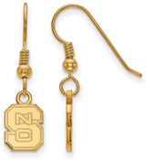 Image of Gold Plated 925 Silver North Carolina State University XS Earrings LogoArt GP006