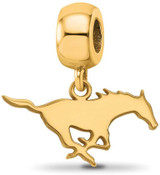 Image of Gold Plated 925 Silver Southern Methodist University Sm Dangle Bead by LogoArt