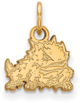 Image of Gold Plated 925 Silver Texas Christian University XSmall LogoArt Pendant GP016