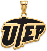 Image of Gold Plated 925 Silver The U of Texas at El Paso Large Enamel Pendant by LogoArt
