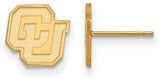 Image of Gold Plated 925 Silver University of Colorado XSmall Earrings LogoArt GP030UCO