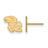 Gold Plated 925 Silver University of Kansas XSmall Earrings LogoArt GP008UKS
