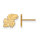 Gold Plated 925 Silver University of Kansas XSmall Earrings LogoArt GP055UKS