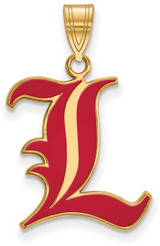 Image of Gold Plated 925 Silver University of Louisville Large Pendant by LogoArt GP026UL
