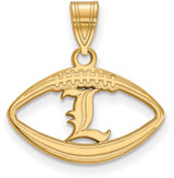 Image of Gold Plated 925 Silver University of Louisville Pendant Football LogoArt GP014UL