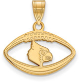 Image of Gold Plated 925 Silver University of Louisville Pendant Football LogoArt GP053UL