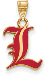Image of Gold Plated 925 Silver University of Louisville Sm Enamel Pendant by LogoArt