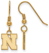 Image of Gold Plated 925 Silver University of Nebraska X-Small Earrings Dangle by LogoArt