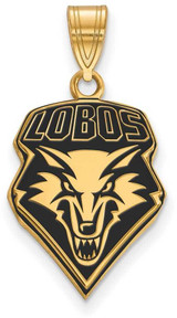 Image of Gold Plated 925 Silver University of New Mexico Large Enamel Pendant by LogoArt