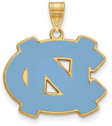 Image of Gold Plated 925 Silver University of North Carolina Large Enamel Pendant LogoArt