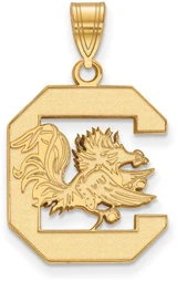 Image of Gold Plated 925 Silver University of South Carolina Lg LogoArt Pendant GP004USO