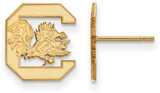 Image of Gold Plated 925 Silver University of South Carolina Sm Earrings LogoArt GP009USO