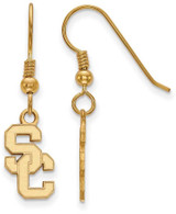 Image of Gold Plated 925 Silver University of Southern California Earrings Wire LogoArt