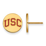 Gold Plated 925 Silver University of Southern California Enamel Earrings LogoArt