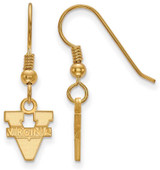 Image of Gold Plated 925 Silver University of Virginia XSmall Earrings LogoArt GP006UVA