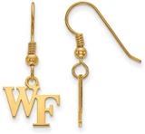 Image of Gold Plated 925 Silver Wake Forest University XSmall Earrings LogoArt GP006WFU