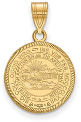 Image of Gold Plated 925 Silver West Virginia University Medium Crest Pendant by LogoArt