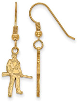 Image of Gold Plated 925 Silver West Virginia University Sm Dangle Earrings LogoArt GP048