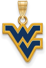 Image of Gold Plated 925 Silver West Virginia University Sm Enamel Pendant by LogoArt